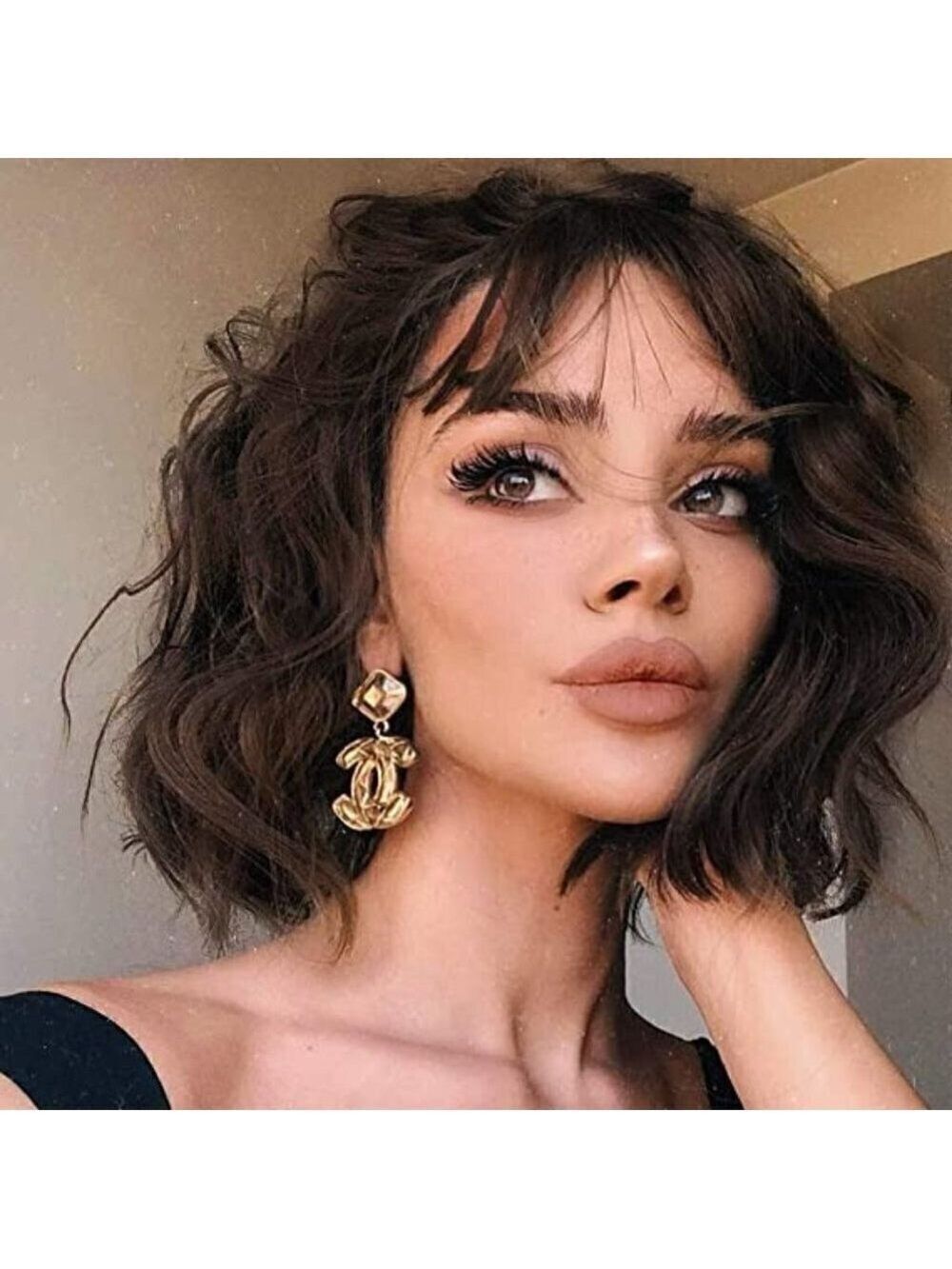 𝅺🆕 Short Wavy Brown Gorgeous Brunette Replacement Hair Wig Lace SEXY NWT 👀😘